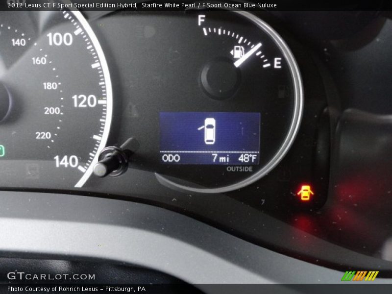 Starfire White Pearl / F Sport Ocean Blue Nuluxe 2012 Lexus CT F Sport Special Edition Hybrid