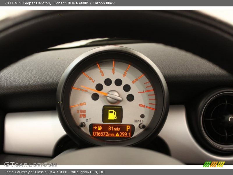 Horizon Blue Metallic / Carbon Black 2011 Mini Cooper Hardtop