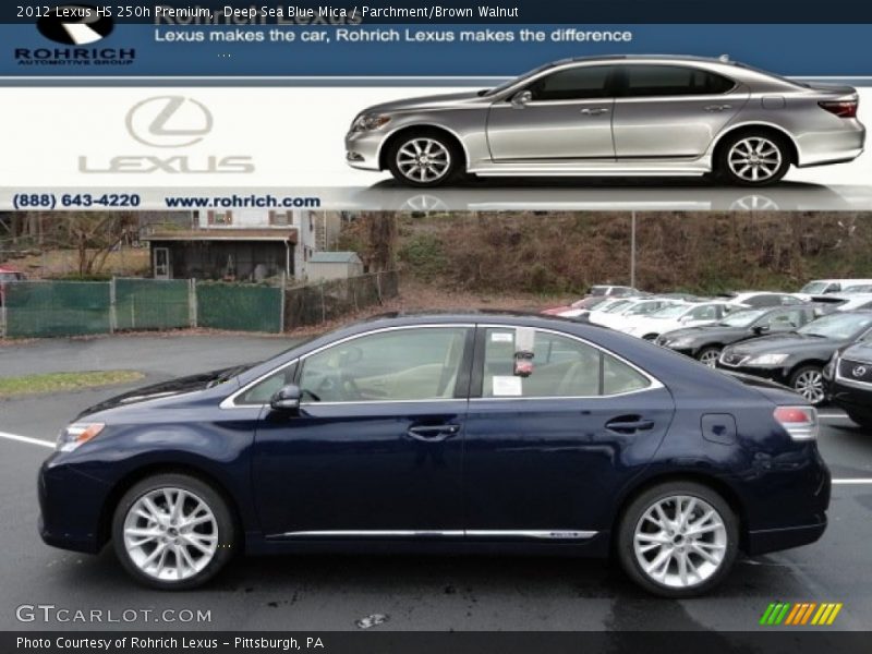 Deep Sea Blue Mica / Parchment/Brown Walnut 2012 Lexus HS 250h Premium