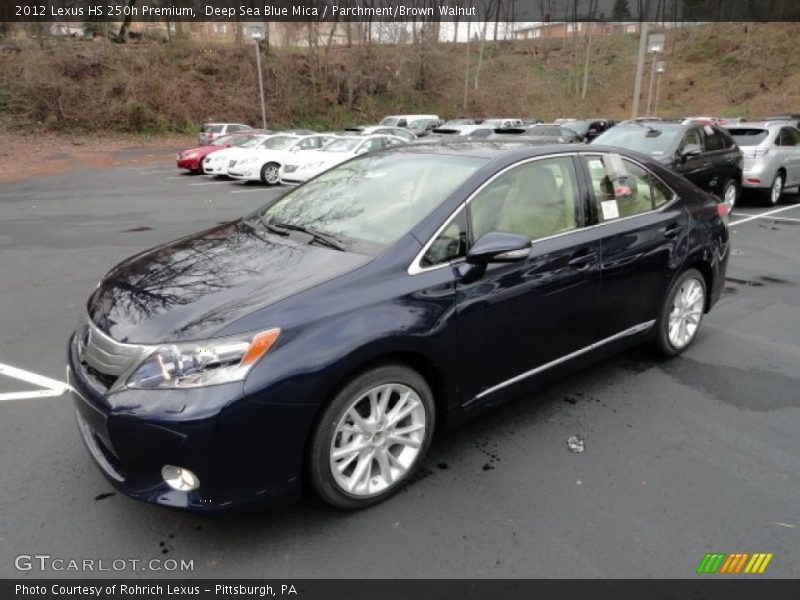 Deep Sea Blue Mica / Parchment/Brown Walnut 2012 Lexus HS 250h Premium