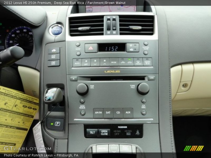 Deep Sea Blue Mica / Parchment/Brown Walnut 2012 Lexus HS 250h Premium