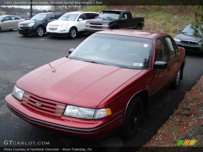 Medium Garnet Red Metallic / Red 1991 Chevrolet Lumina Sedan