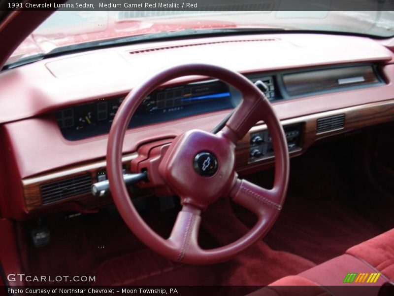 Medium Garnet Red Metallic / Red 1991 Chevrolet Lumina Sedan