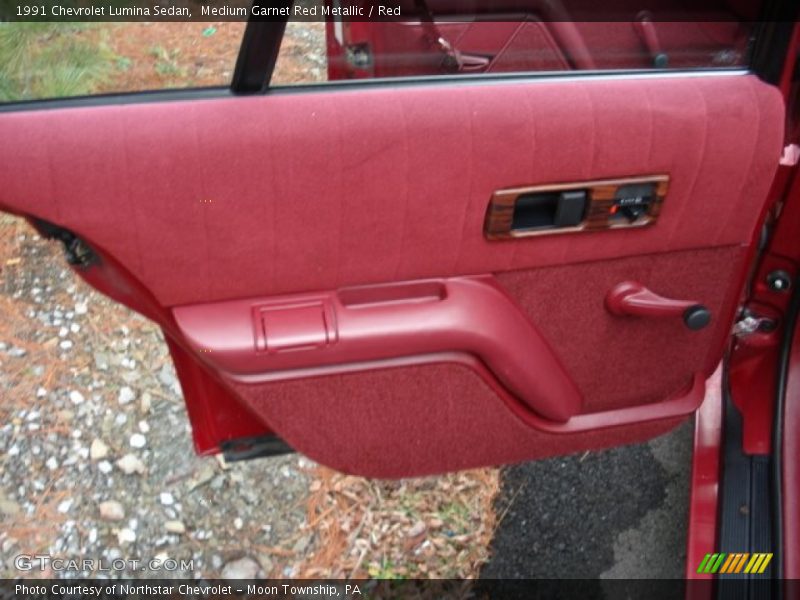 Medium Garnet Red Metallic / Red 1991 Chevrolet Lumina Sedan