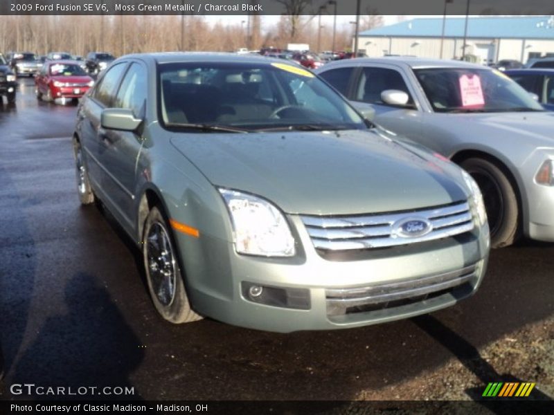 Moss Green Metallic / Charcoal Black 2009 Ford Fusion SE V6
