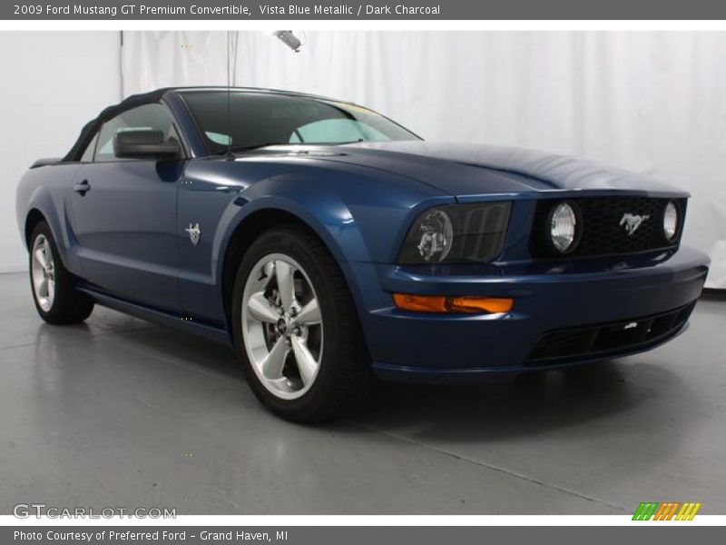 Vista Blue Metallic / Dark Charcoal 2009 Ford Mustang GT Premium Convertible