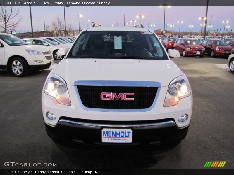 White Diamond Tintcoat / Ebony 2011 GMC Acadia SLT AWD