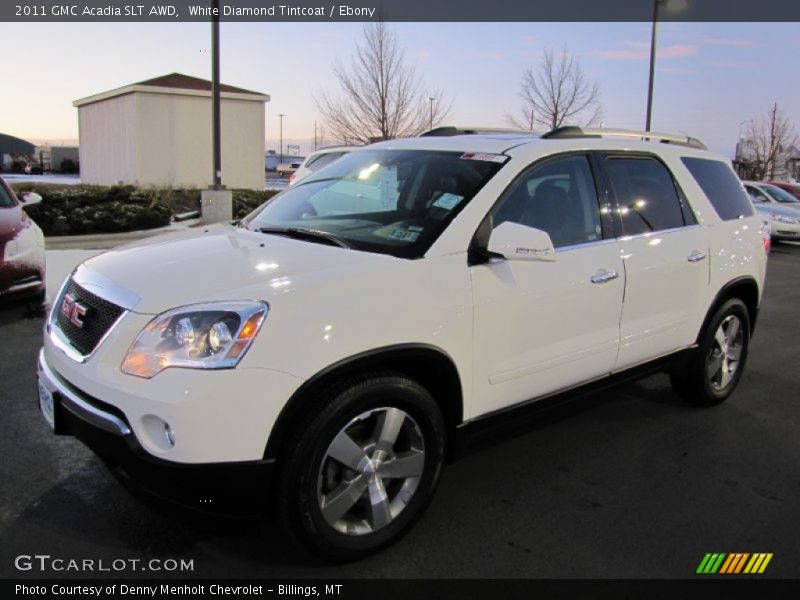 White Diamond Tintcoat / Ebony 2011 GMC Acadia SLT AWD