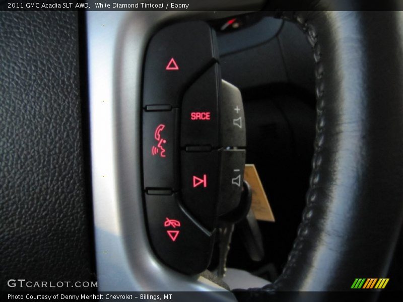 White Diamond Tintcoat / Ebony 2011 GMC Acadia SLT AWD