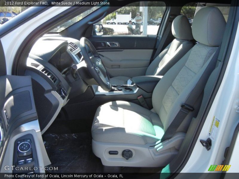 White Suede / Medium Light Stone 2012 Ford Explorer FWD