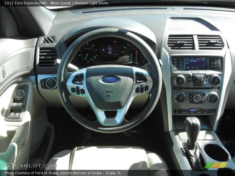 White Suede / Medium Light Stone 2012 Ford Explorer FWD