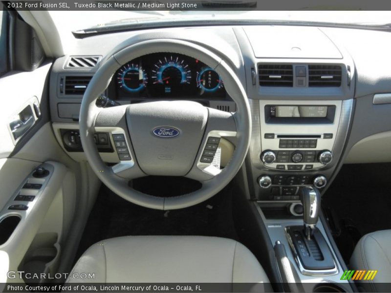 Tuxedo Black Metallic / Medium Light Stone 2012 Ford Fusion SEL