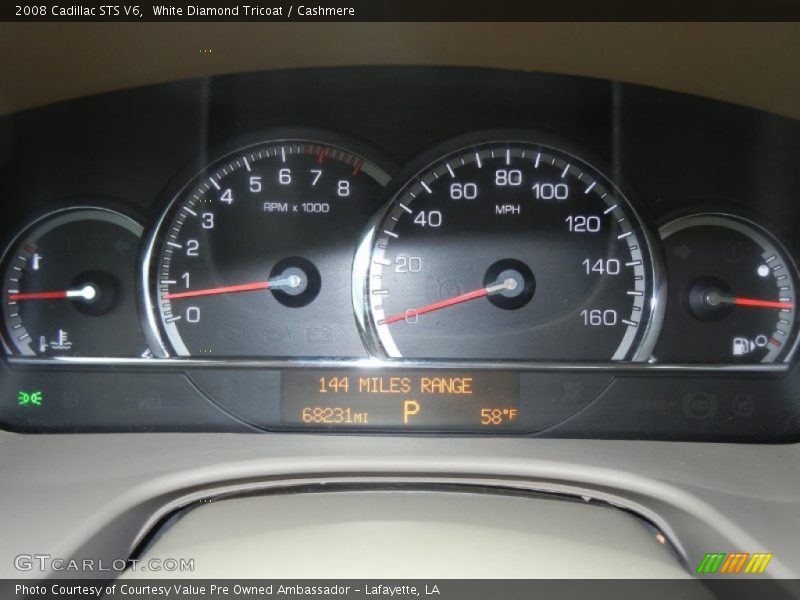 White Diamond Tricoat / Cashmere 2008 Cadillac STS V6