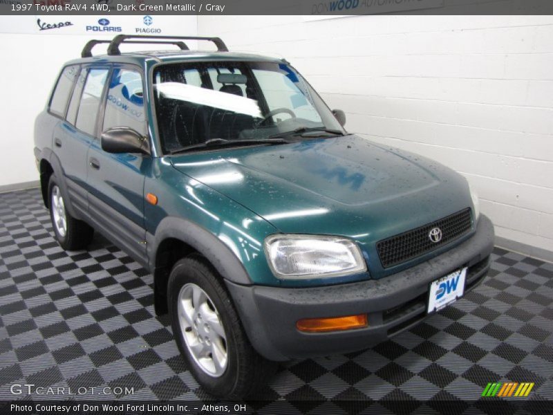 Dark Green Metallic / Gray 1997 Toyota RAV4 4WD