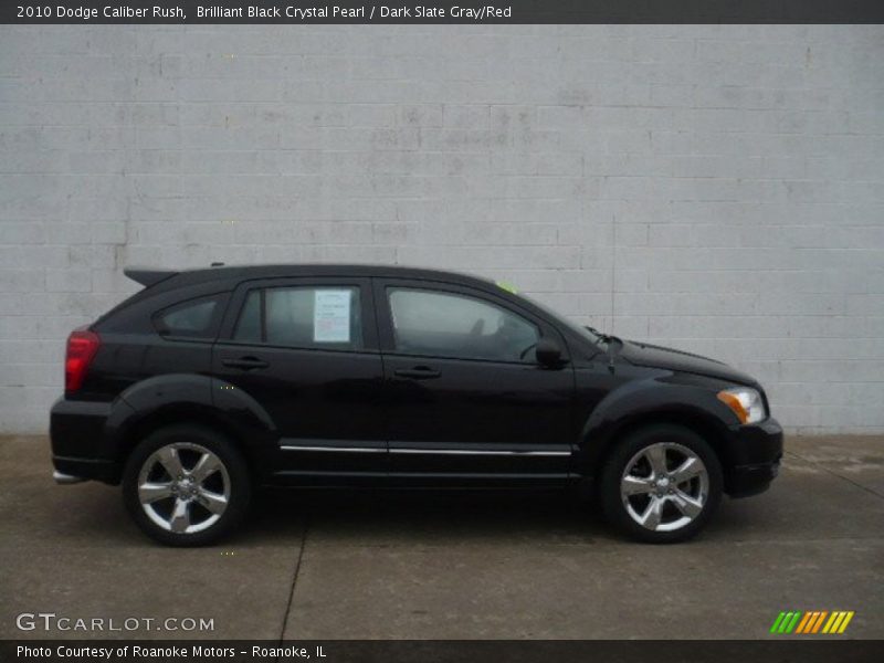 Brilliant Black Crystal Pearl / Dark Slate Gray/Red 2010 Dodge Caliber Rush