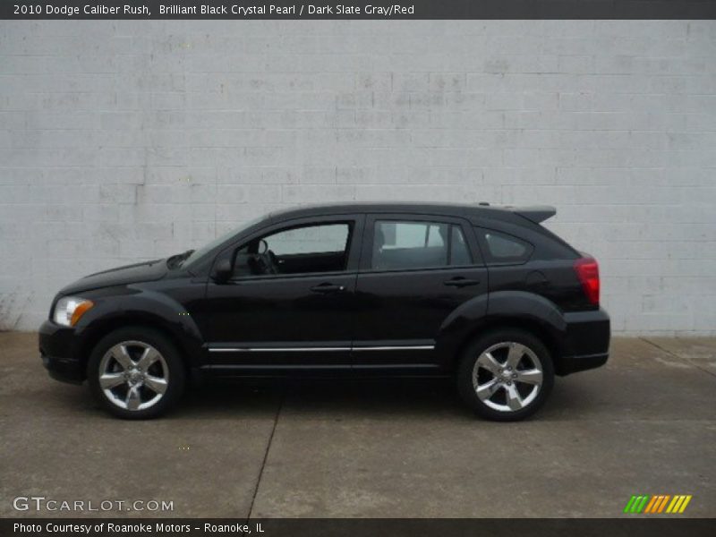 Brilliant Black Crystal Pearl / Dark Slate Gray/Red 2010 Dodge Caliber Rush