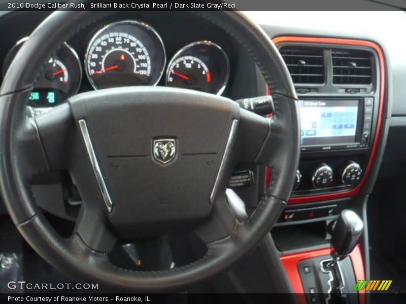 Brilliant Black Crystal Pearl / Dark Slate Gray/Red 2010 Dodge Caliber Rush
