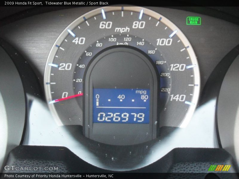 Tidewater Blue Metallic / Sport Black 2009 Honda Fit Sport