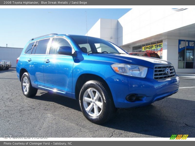 Blue Streak Metallic / Sand Beige 2008 Toyota Highlander