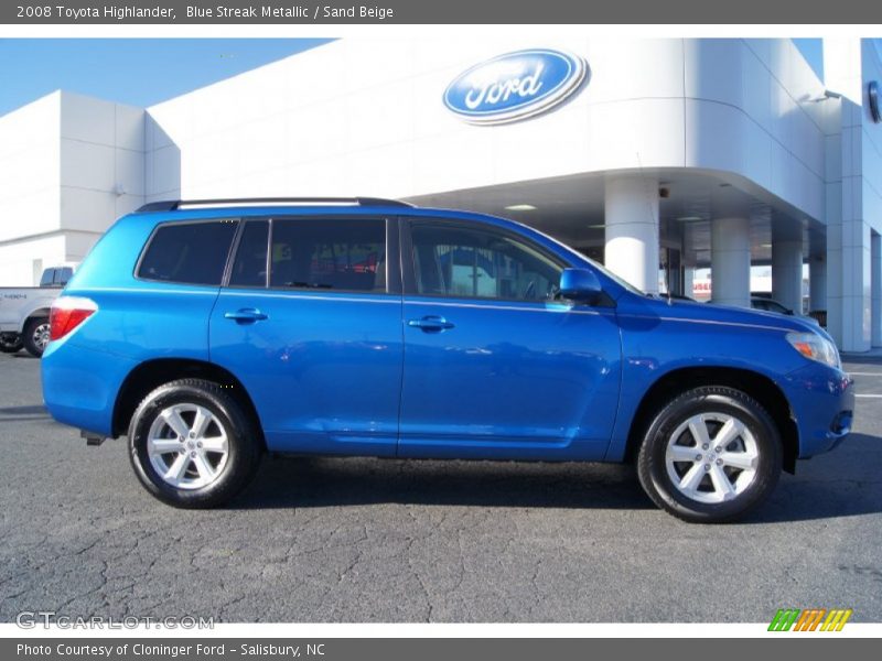 Blue Streak Metallic / Sand Beige 2008 Toyota Highlander