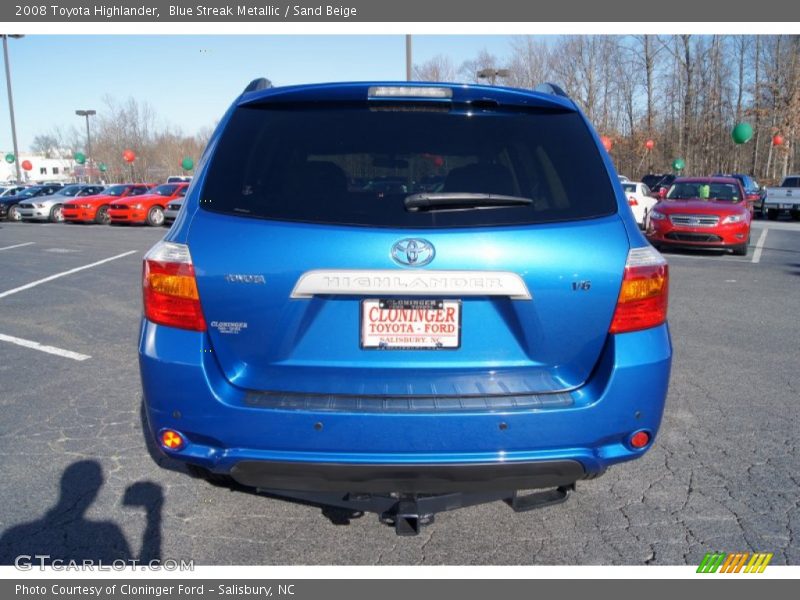 Blue Streak Metallic / Sand Beige 2008 Toyota Highlander