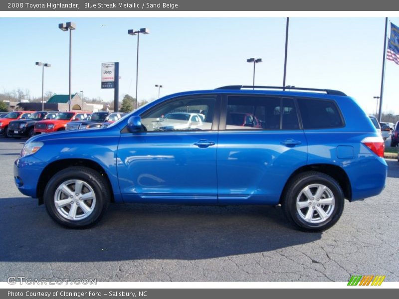 Blue Streak Metallic / Sand Beige 2008 Toyota Highlander