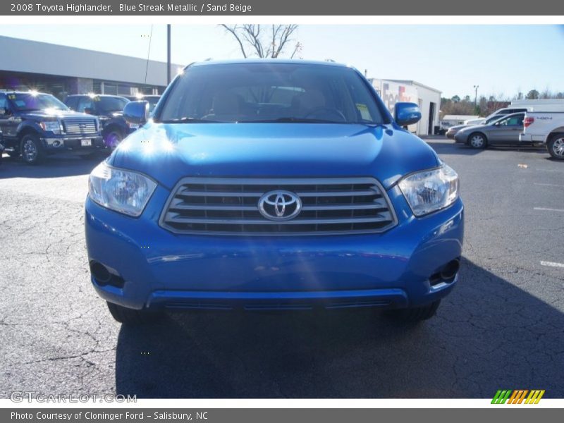 Blue Streak Metallic / Sand Beige 2008 Toyota Highlander