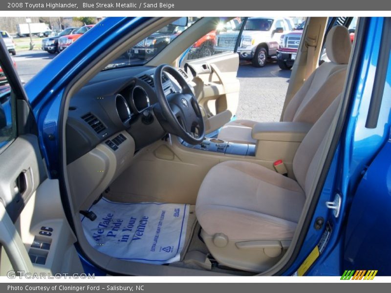 Blue Streak Metallic / Sand Beige 2008 Toyota Highlander