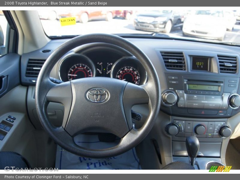 Blue Streak Metallic / Sand Beige 2008 Toyota Highlander