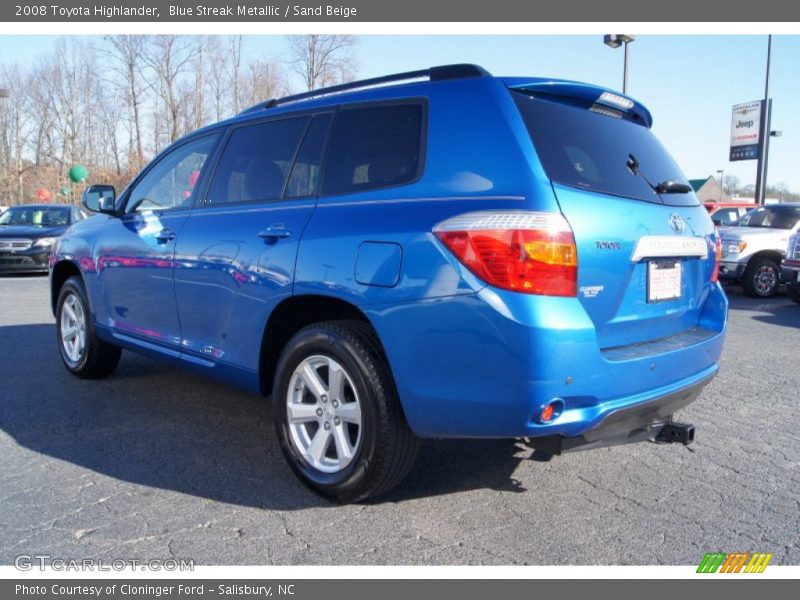 Blue Streak Metallic / Sand Beige 2008 Toyota Highlander