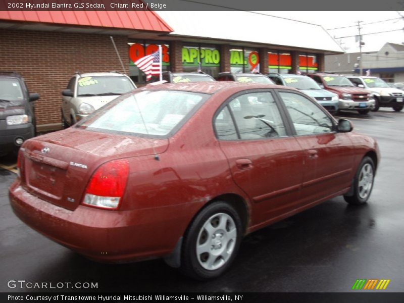 Chianti Red / Beige 2002 Hyundai Elantra GLS Sedan