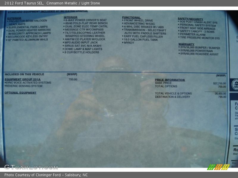 Cinnamon Metallic / Light Stone 2012 Ford Taurus SEL