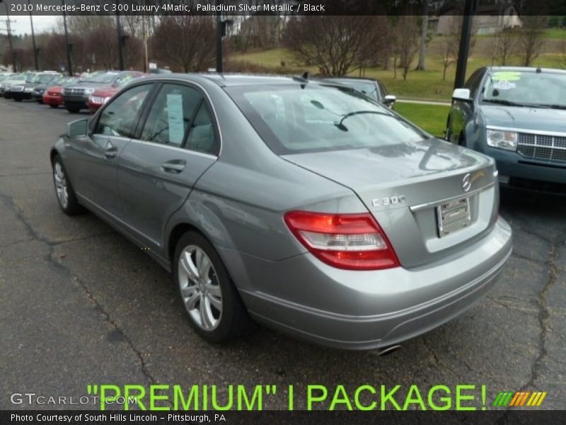 Palladium Silver Metallic / Black 2010 Mercedes-Benz C 300 Luxury 4Matic