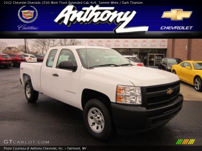 Summit White / Dark Titanium 2012 Chevrolet Silverado 1500 Work Truck Extended Cab 4x4