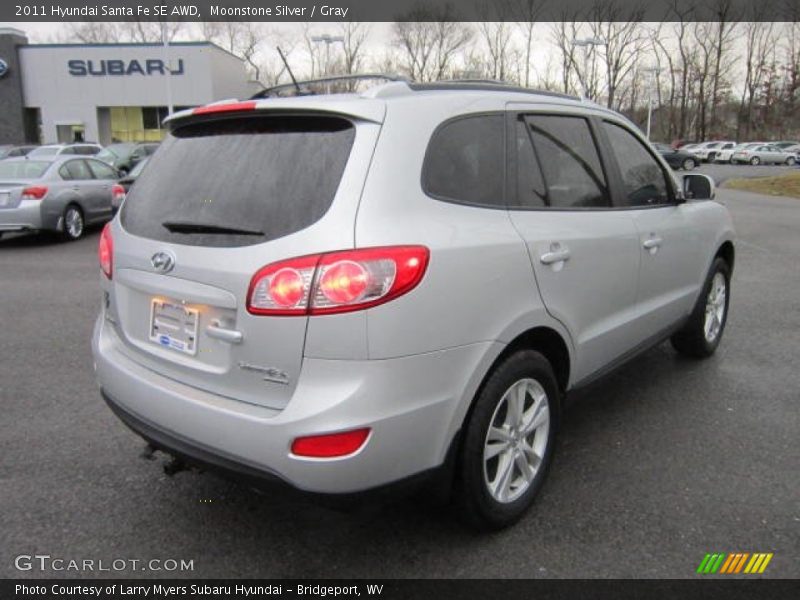 Moonstone Silver / Gray 2011 Hyundai Santa Fe SE AWD