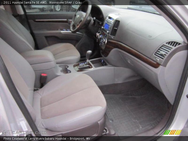 Moonstone Silver / Gray 2011 Hyundai Santa Fe SE AWD