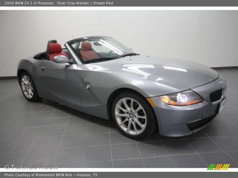 Silver Grey Metallic / Dream Red 2006 BMW Z4 3.0i Roadster