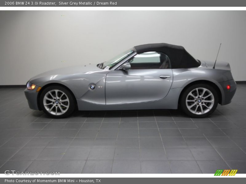 Silver Grey Metallic / Dream Red 2006 BMW Z4 3.0i Roadster