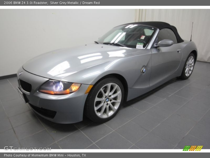 Silver Grey Metallic / Dream Red 2006 BMW Z4 3.0i Roadster