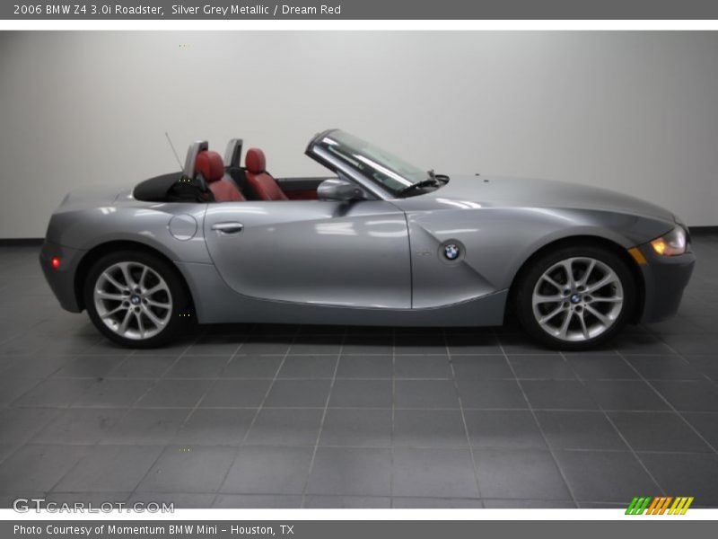 Silver Grey Metallic / Dream Red 2006 BMW Z4 3.0i Roadster