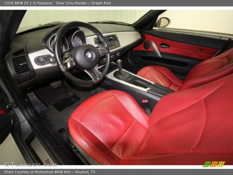 Silver Grey Metallic / Dream Red 2006 BMW Z4 3.0i Roadster