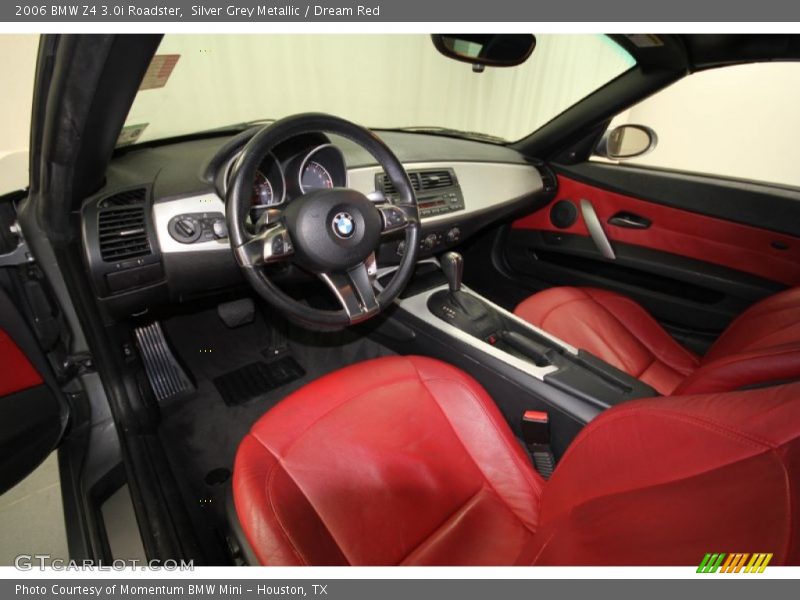 Silver Grey Metallic / Dream Red 2006 BMW Z4 3.0i Roadster