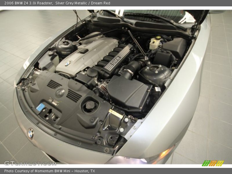 Silver Grey Metallic / Dream Red 2006 BMW Z4 3.0i Roadster