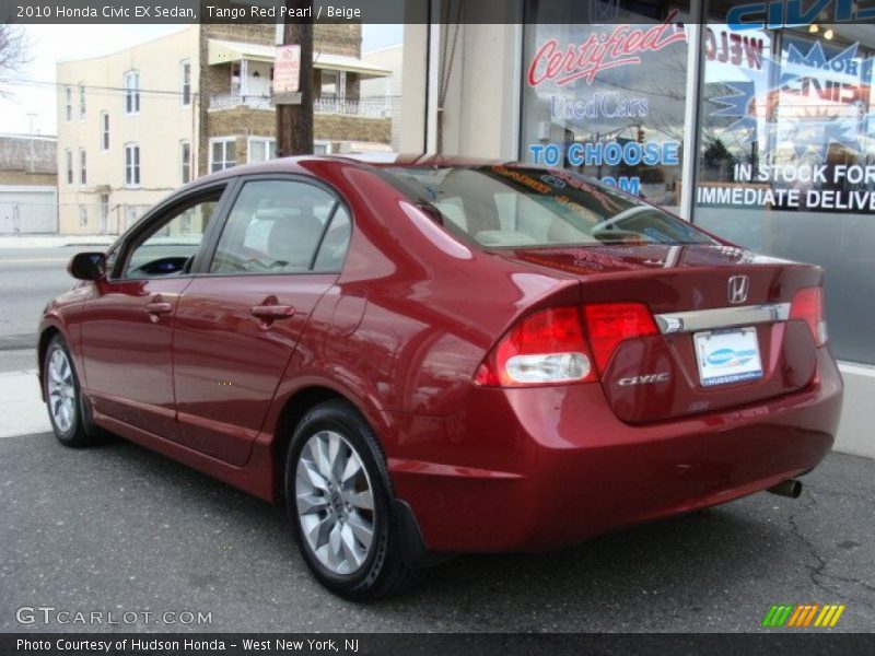 Tango Red Pearl / Beige 2010 Honda Civic EX Sedan