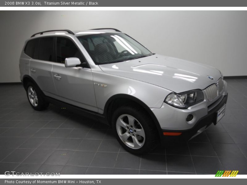 Titanium Silver Metallic / Black 2008 BMW X3 3.0si