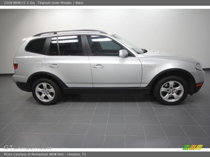 Titanium Silver Metallic / Black 2008 BMW X3 3.0si