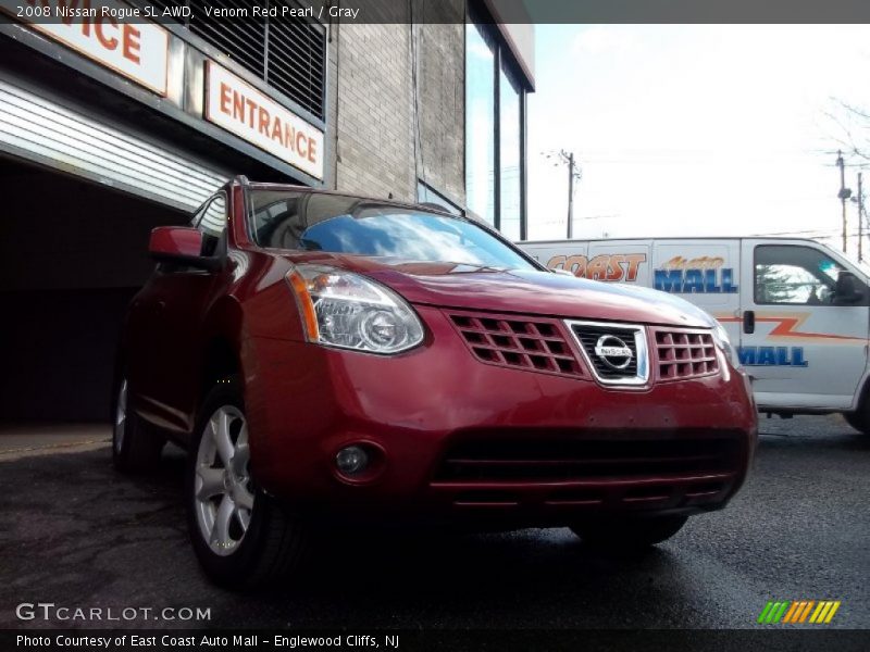Venom Red Pearl / Gray 2008 Nissan Rogue SL AWD