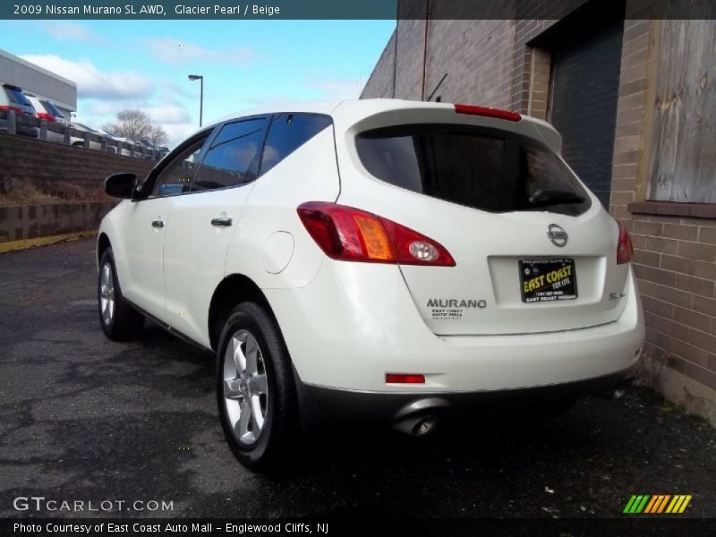 Glacier Pearl / Beige 2009 Nissan Murano SL AWD