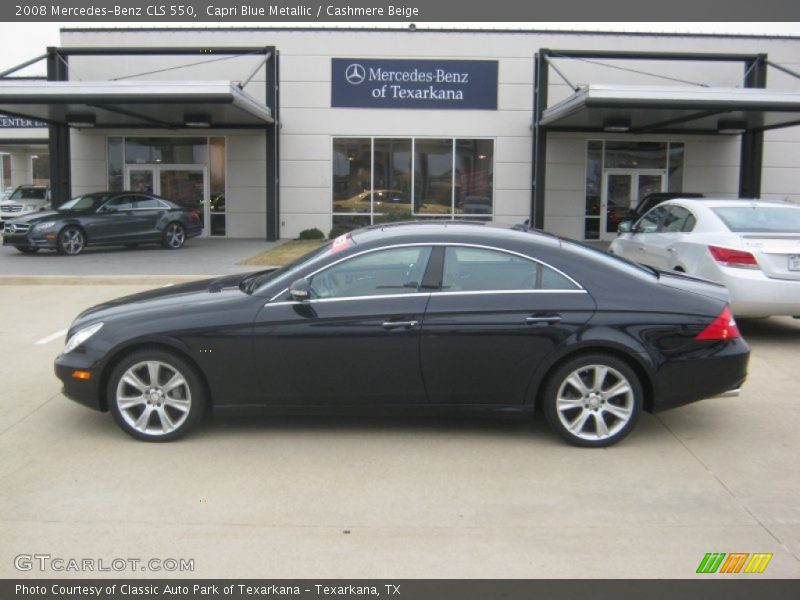 Capri Blue Metallic / Cashmere Beige 2008 Mercedes-Benz CLS 550