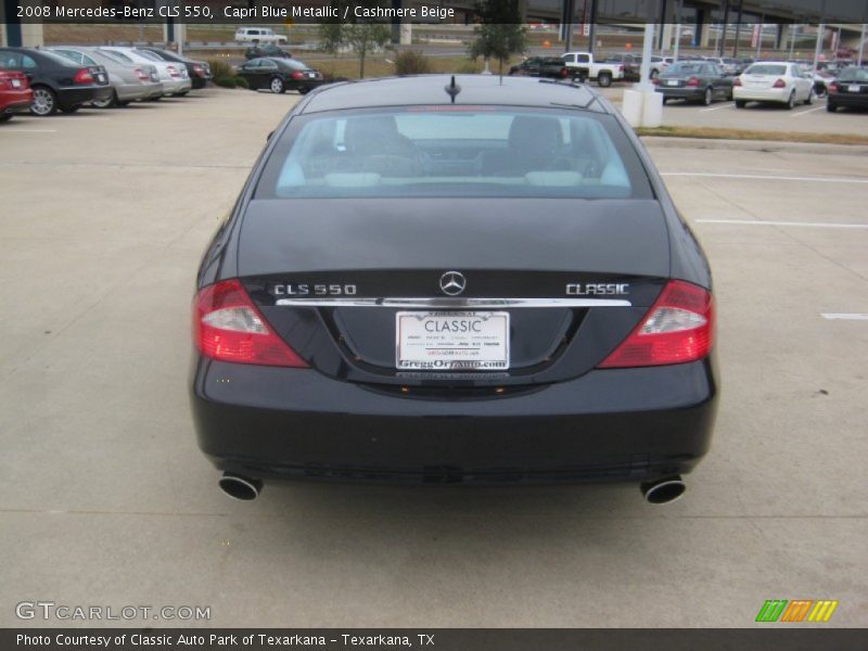 Capri Blue Metallic / Cashmere Beige 2008 Mercedes-Benz CLS 550